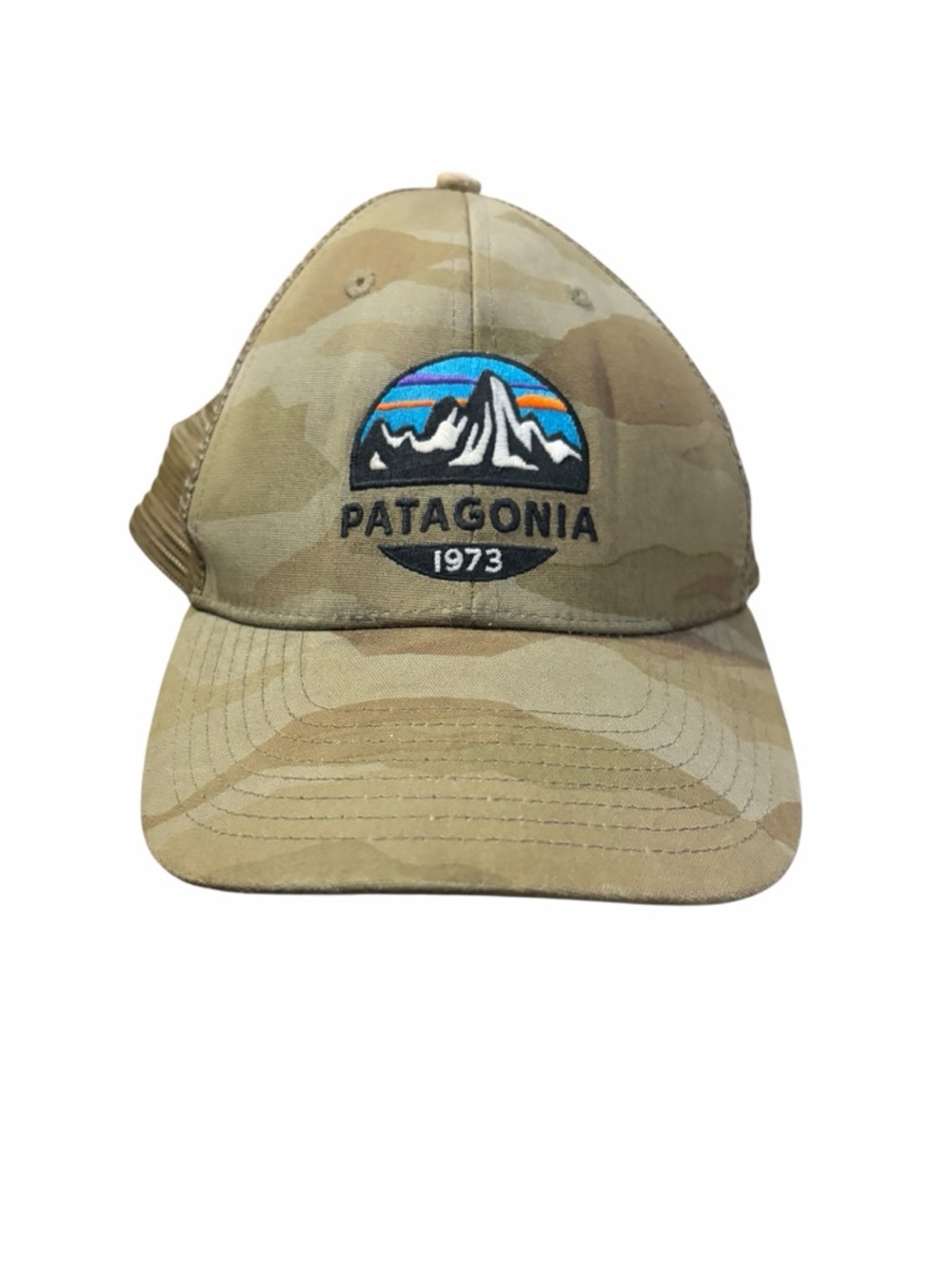 Patagonia Fitz Roy Scope Lopro Trucker Hat One Size Camo Camouflage SnapBack